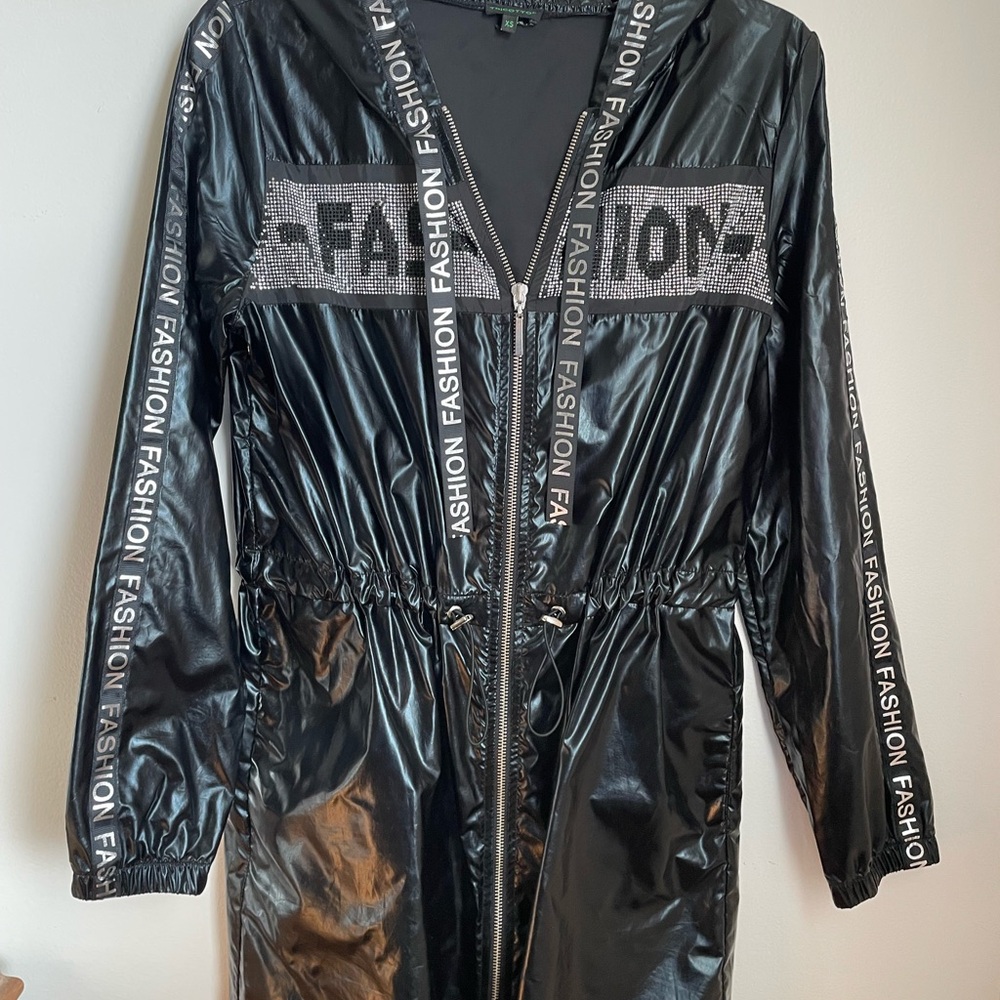 Tricotto Black Utility Jacket with Fashion Accents. XS